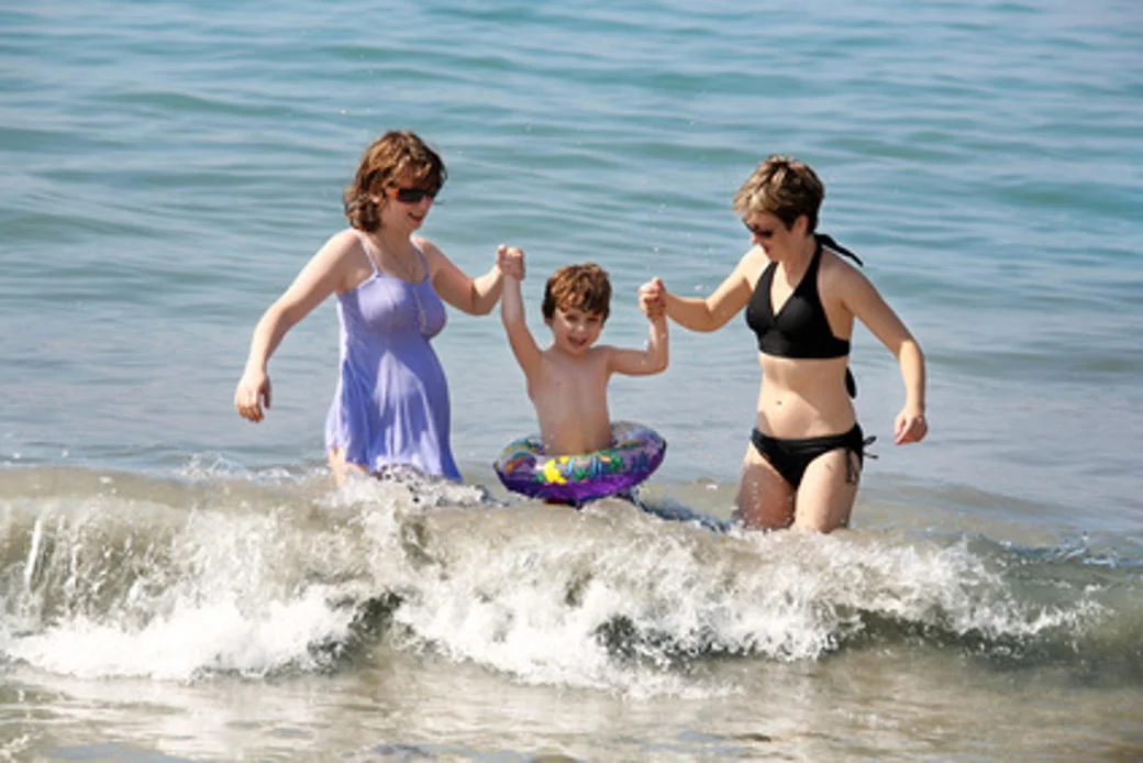 two women and a child