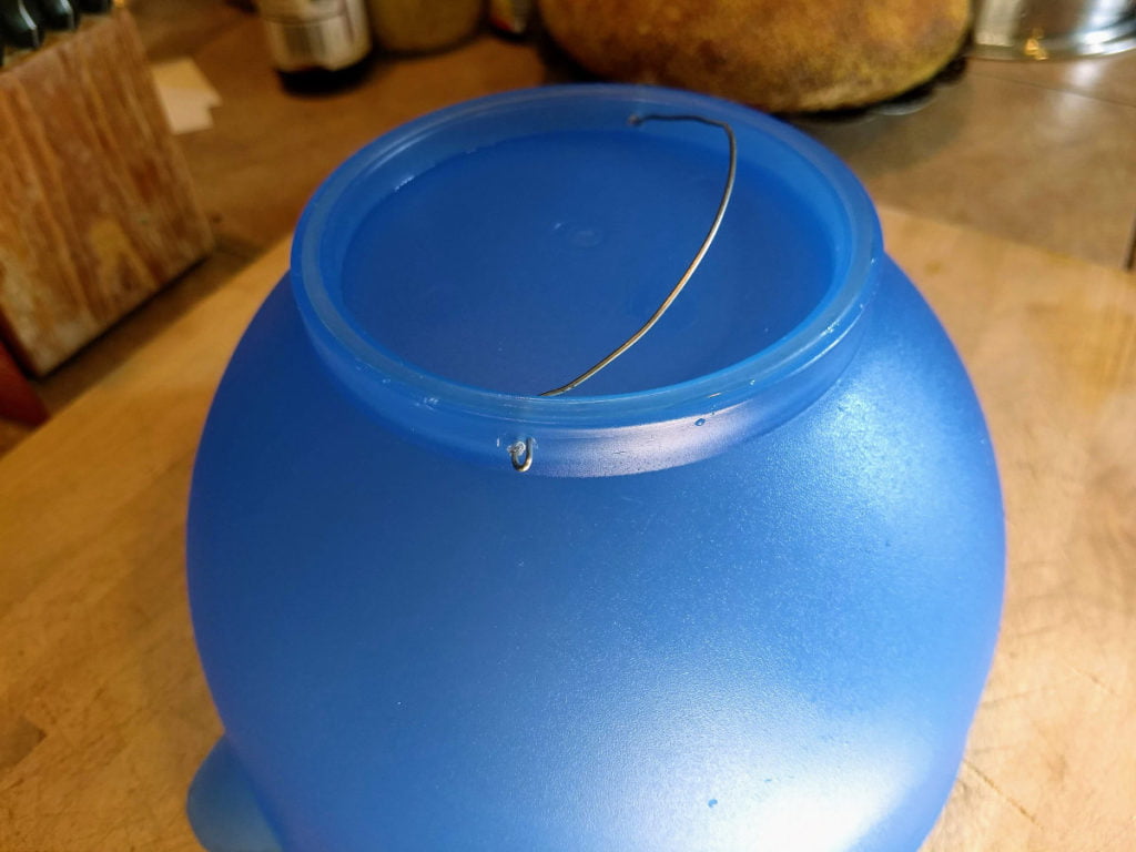 bread proofing bowl with homemade handle